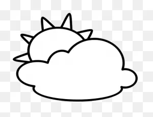 Outline Symbol For Partly Cloudy Sky Vector Illustration | Public ClipartFlare.com 