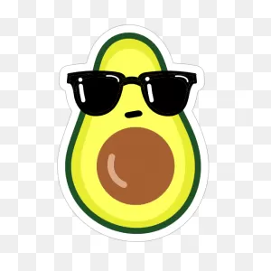 Cool Avocado With Sunglasses Sticker