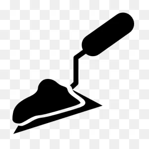 Free Icon | Triangular Shovel With Liquid Concrete