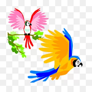 Parrot Clipart Tropical - Colorful Birds Flying Clipart - Png ClipartFlare.com 