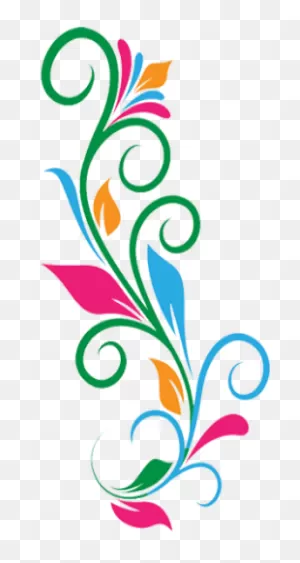 Flower Side Png - Colorful Corner Design Png Clipart - Full Size ClipartFlare.com 