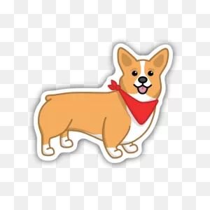 Corgi With Bandana Sticker - Stickers Northwest