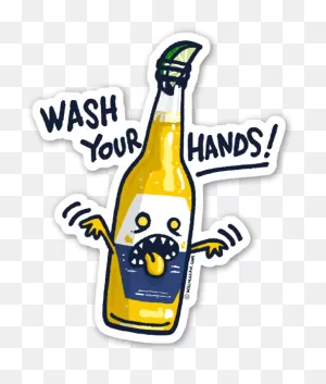 Wash Your Hands Sticker - Wash Your Hands Corona Beer Sticker ClipartFlare.com 