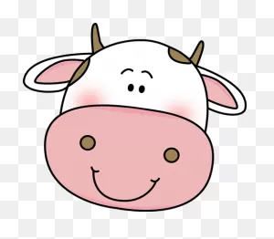Cow Head | Cow Clipart, Cartoon Cow Face, Cute Cows