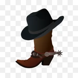 Cowboy Boot And Hat Vector Graphics | Free PNG-WebP