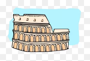Vector Illustration Of Roman Forum Colosseum Or Coliseum - Clip ClipartFlare.com 