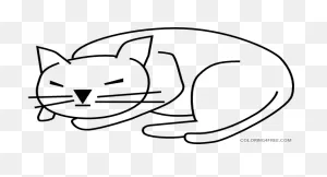 Cat Sleeping Coloring Pages Sleeping Cat 3 Clip Art Printable ClipartFlare.com 
