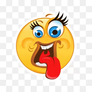 Crazy Wide Eyes Tongue Out Emoji Sticker