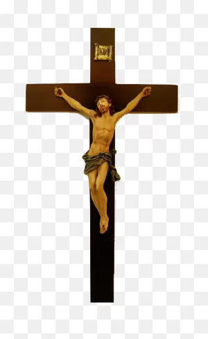 Italian Wood Alabaster Corpus 46 Inch Wall Crucifix