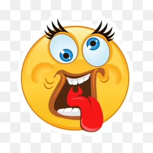 Crazy Cross Eyed Tongue Out Emoji Sticker