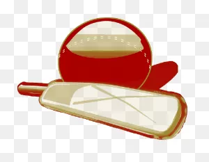Clip Art Illustration Of Cricket Bat And Ball Free Image Download