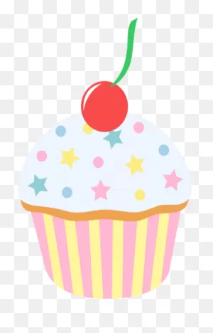 Vanilla Sprinkled Cupcake With Cherry | Clip Art, Cupcake Images ClipartFlare.com 