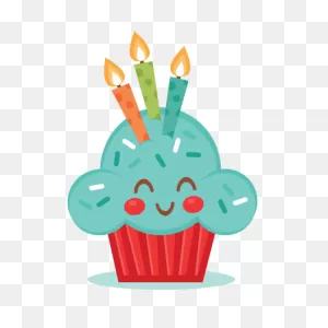 Cute Birthday Cupcake PNG-WebP Scrapbook Cut File Cute Clipart ClipartFlare.com 