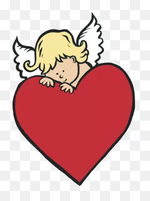 Download Hd Cupid Hiding Behind Heart - Cupid Clipart Transparent ClipartFlare.com 