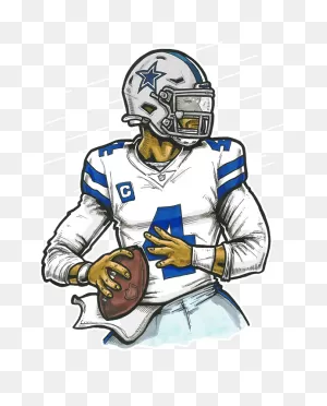 Dak Prescott Silver Greeting Card For Sale By Richard Miller