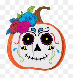 Cute Pumpkin Sugar Skull Day Of The Dead Gift Iphone 12 Case For ClipartFlare.com 