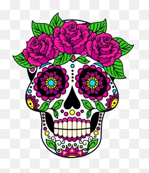 Day Of The Dead Bone Flower Skull Clipart - Day Of The Dead ClipartFlare.com 
