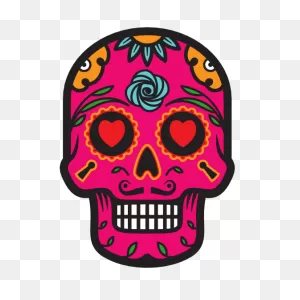 Heart Eyes Day Of The Dead Skull Sticker