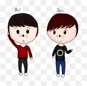 Dan And Phil - Cartoon Clipart - Large Size Png Image - ClipartFlare