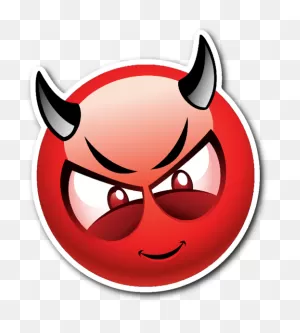 Devil Smiley Emoji Vinyl Die Cut Sticker - Devil Smiley ClipartFlare.com 