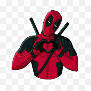 Deadpool Heart Hands - Sticker Mania