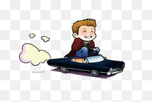 Dean Winchester Chibi Riding Impala By ~Predienerdie On  ClipartFlare.com 