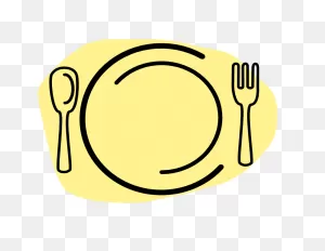 Silhouette Of A Dinner Plate And Appliances Free Image Download