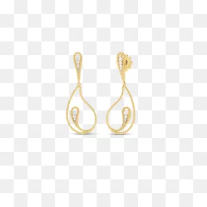 18K Yw Diamond Byzantine Barocco Paisley Drop Earring