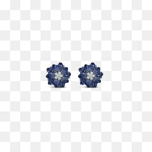 Blue Sapphire & Diamond Flower Earrings – Craiger Drake Designs®