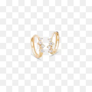 Sparkle Diamond Cluster Huggies – Stone And Strand
