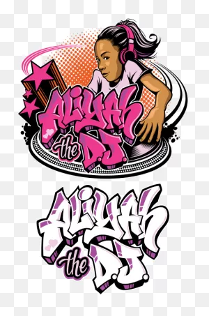 Download Hd Vector Art Design Kid Dj Logo With Graffiti Lettering ClipartFlare.com 