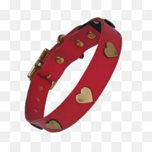Golden Hearts Dog Collar Transparent Png - Stickpng