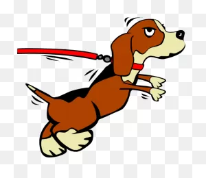 Dog Clipart - Dog On Leash Cartoon | Full Size Png Download | ClipartFlare