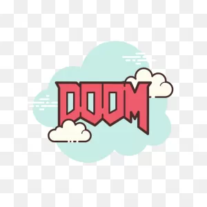 Doom Logo Icon In Cloud Style
