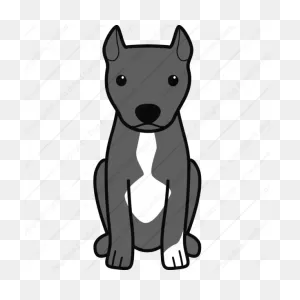 American Pitbull Terrier Cropped Ears | Black Edition | Dog Breed Cartoon |  Download Your Breed Now! Then Print It! Frame It! Love It! Or Create Your  ClipartFlare.com 