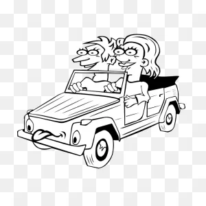 G Girl And Boy Driving Car Cartoon 1 | Free Svg