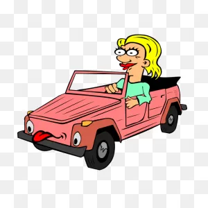 Girl Driving Car Cartoon | Free Svg