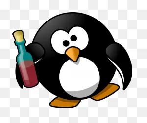Drunk Penguin - ClipartFlare