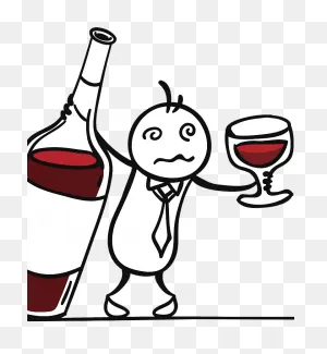 Red Wine Drawing - Drunk Man Drinking Red Wine Clipart - Full Size ClipartFlare.com 