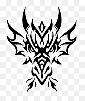 Dragon On Fire - Tribal Dragon Head Drawings Clipart - Full Size ClipartFlare.com 