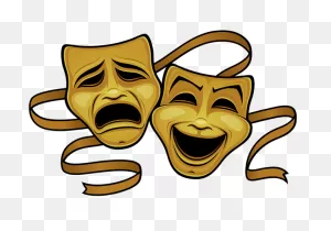 Gold Comedy And Tragedy Theater Masks Face Mask