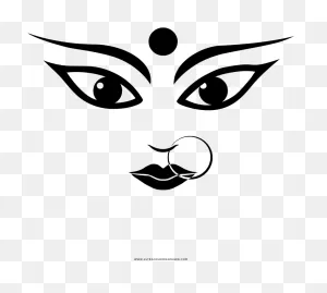 Durga Coloring Page - Maa Durga Eyes Clipart - Large Size Png ClipartFlare.com 