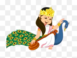 Dussehra Clipart Diwali - Saraswati Mata Ki Drawing | Full Size ClipartFlare.com 