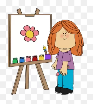 Girl Painting On Easel Clip Art - Girl Painting On Easel Image ClipartFlare.com 