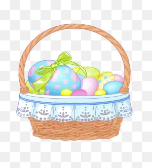 Easter Basket With Eggs Transparent Clipart | Pretty Easter ClipartFlare.com 