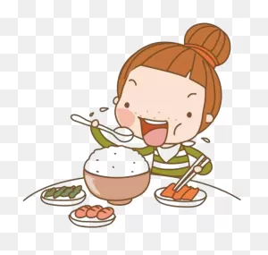 Eating Cartoon Girl - Cute Cartoon Eating - (1116X1095) Png ClipartFlare.com 