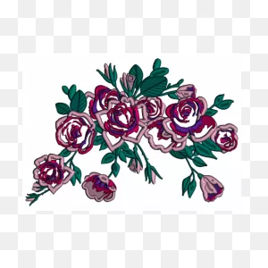 Beautiful Red Roses Applique Machine Embroidery Design Digitized Pattern