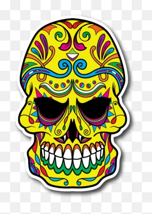 Sugar Skull Vinyl Sticker - Sugar Skull Evil Clipart - Full Size ClipartFlare.com 