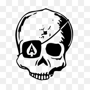 Skull With Eye Patch Sticker