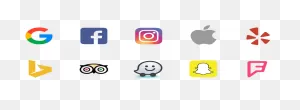 Google, Facebook, Instagram, Apple, Yelp, Bing, Tripadvisor ClipartFlare.com 